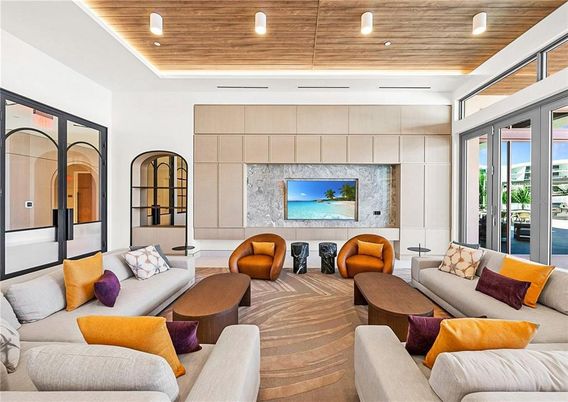 Interior, Living room, Recessed Lighting, Wooden Ceilings, Wood Texture Flooring