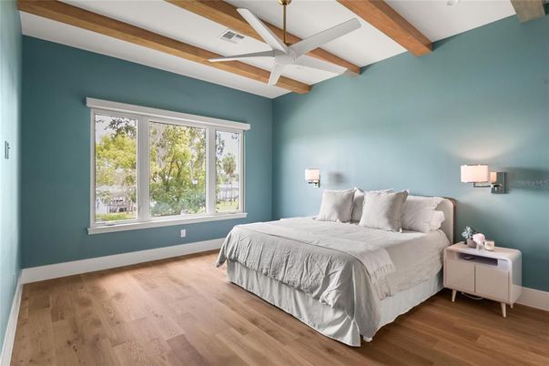 Bedroom, Interior, Wooden Beams, Wood Texture Flooring