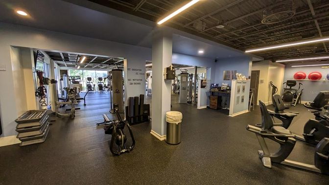 Fitness Equipment, Gym, Interior, Recessed Lighting