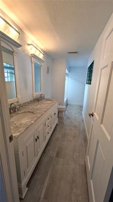 Bathroom, Dual Sink Vanities, Interior, Wood Texture Flooring