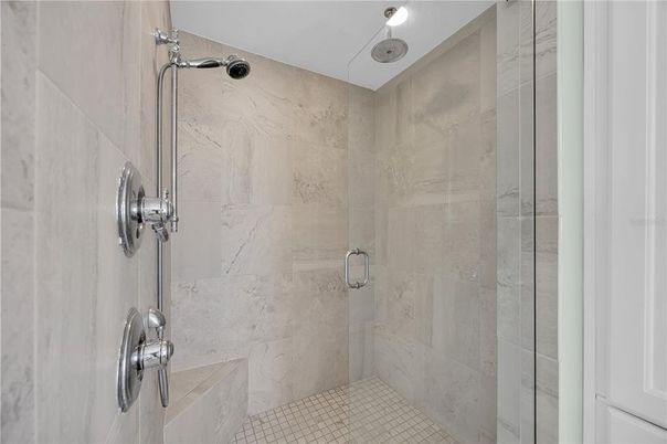 Bathroom, Glass Shower, Interior, Marble Walls