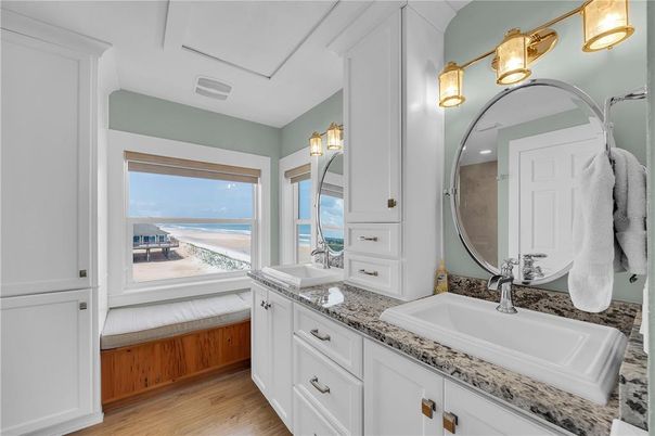 Bathroom, Dual Sink Vanities, Interior, Water, Wood Texture Flooring