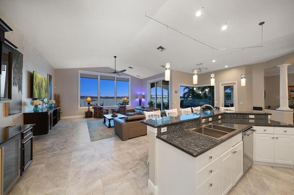 Dining room, Interior, Kitchen, Living room, Pendant Lights, Recessed Lighting