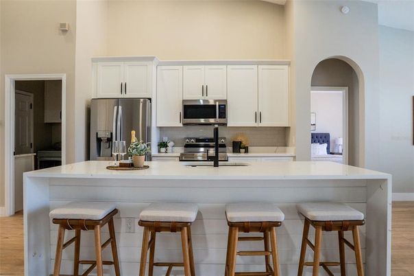 Interior, Kitchen, Stainless Steel Appliances, Wood Texture Flooring