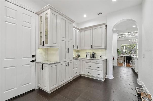 Interior, Kitchen, Recessed Lighting, Wood Texture Flooring