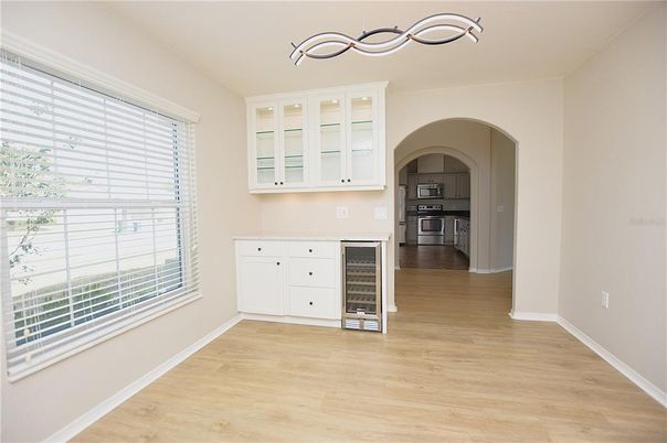 Interior, Kitchen, Pendant Lights, Wood Texture Flooring
