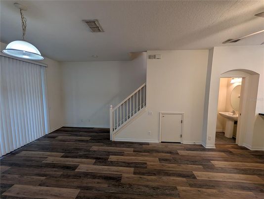 Bathroom, Empty room, Interior, Pendant Lights, Wood Texture Flooring