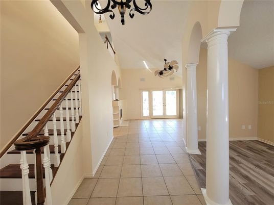 Chandelier, Interior, Wood Texture Flooring