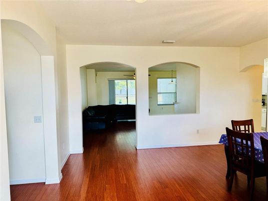Dining room, Interior, Wood Texture Flooring