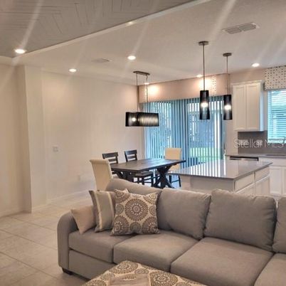 Dining room, Interior, Kitchen, Living room, Pendant Lights, Recessed Lighting