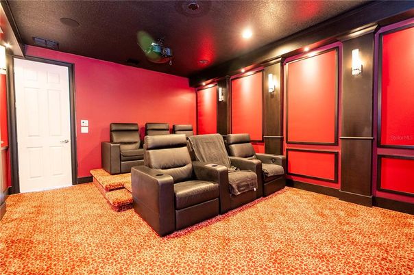 Home Theatre Room, Interior, Projection Screen, Recessed Lighting, Theatre Room