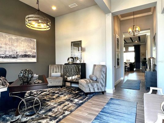 Interior, Pendant Lights, Recessed Lighting, Wood Texture Flooring