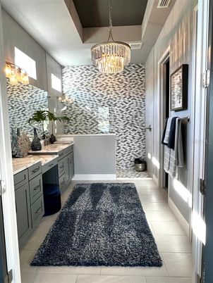 Bathroom, Chandelier, Interior