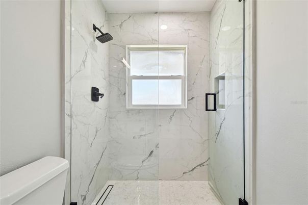 Bathroom, Glass Shower, Interior, Marble Walls