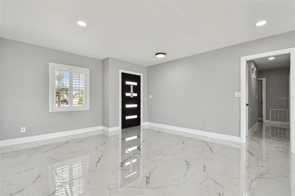 Empty room, Interior, Marble, Recessed Lighting
