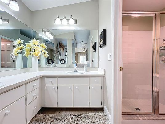 Bathroom, Dual Sink Vanities, Glass Shower, Interior