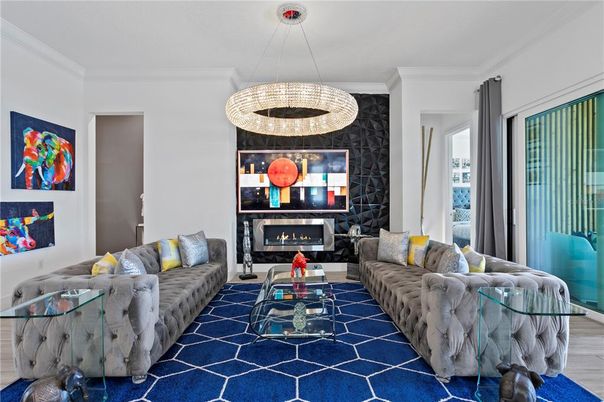 Fireplace, Interior, Living room, Pendant Lights