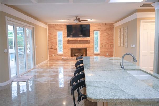 Fireplace, Interior, Kitchen, Stone Walls