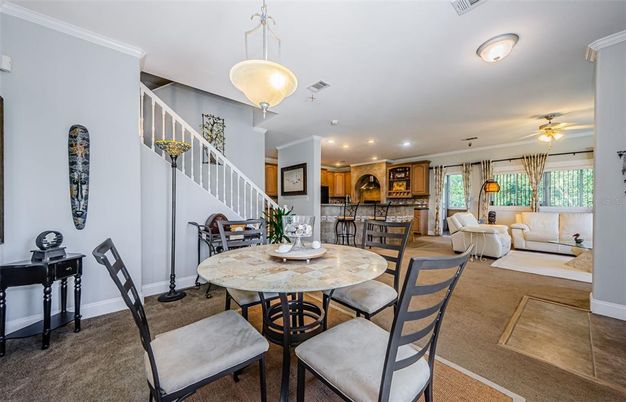 Dining room, Interior, Living room, Pendant Lights, Recessed Lighting