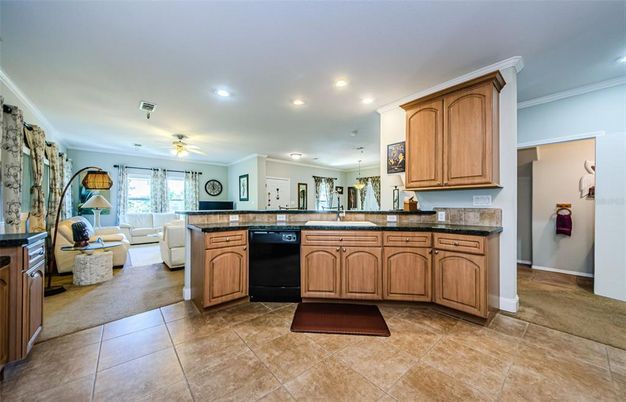 Interior, Kitchen, Living room, Recessed Lighting
