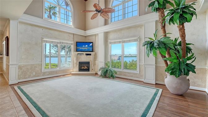 Fireplace, Interior, Water, Wood Texture Flooring
