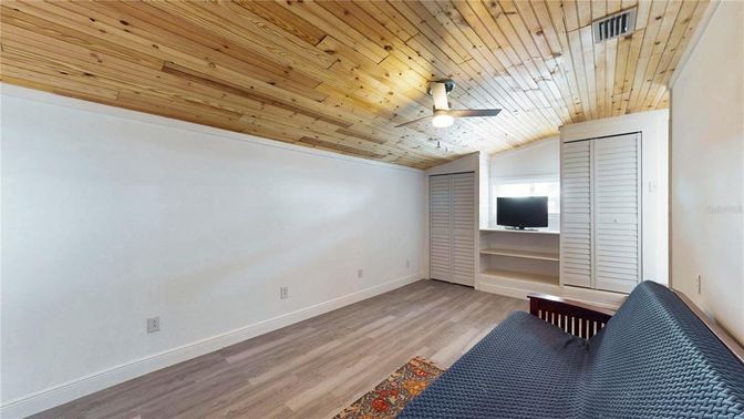 Empty room, Interior, Wooden Ceilings, Wood Texture Flooring