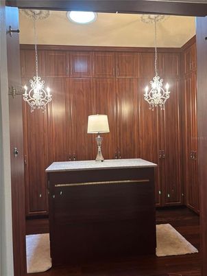 Chandelier, Interior, Wood Texture Flooring, Wooden Walls