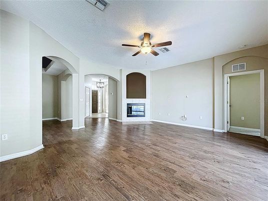 Empty room, Fireplace, Interior, Wood Texture Flooring