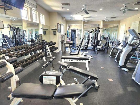Fitness Equipment, Gym, Interior, Recessed Lighting