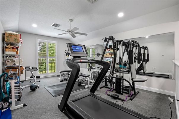 Fitness Equipment, Gym, Interior, Recessed Lighting
