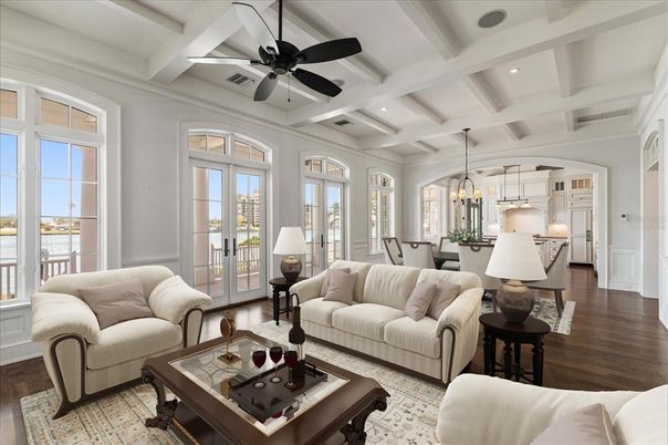 Dining room, Interior, Kitchen, Living room, Pendant Lights, Recessed Lighting, Wood Texture Flooring