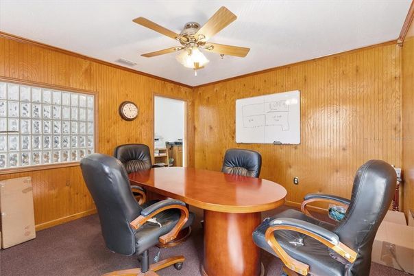 Home Office, Interior, Wooden Walls