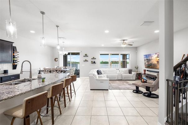 Dining room, Interior, Kitchen, Living room, Pendant Lights, Recessed Lighting