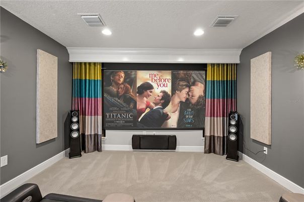 Interior, Projection Screen, Recessed Lighting, Theatre Room