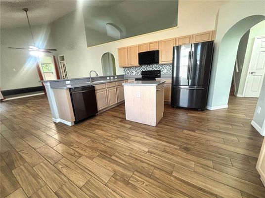 Interior, Kitchen, Wood Texture Flooring