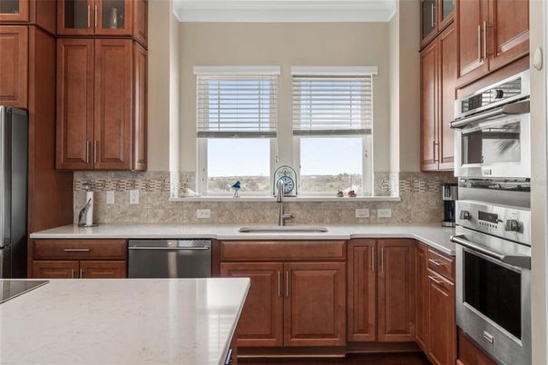 Interior, Kitchen, Stainless Steel Appliances, Wood Texture Flooring