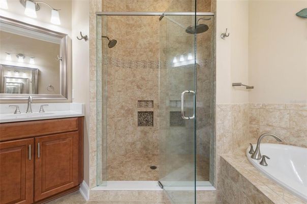 Bathroom, Glass Shower, Interior, Tile Countertops