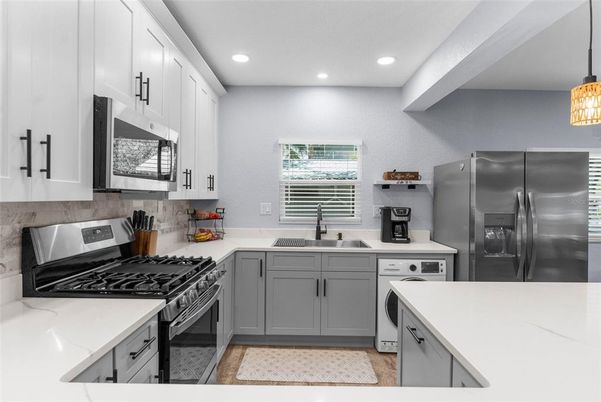 Interior, Kitchen, Recessed Lighting, Stainless Steel Appliances