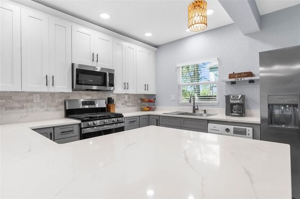 Interior, Kitchen, Recessed Lighting, Stainless Steel Appliances