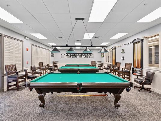 Billiard Table, Game Room, Interior, Pendant Lights