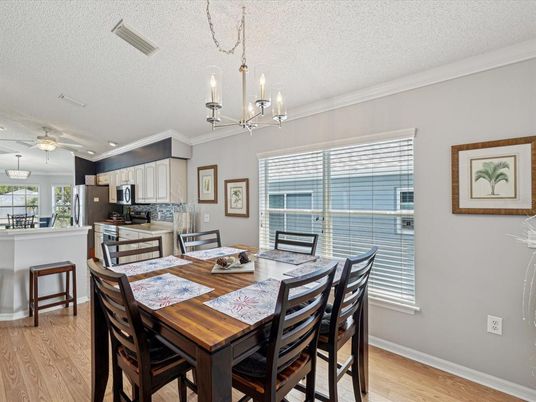 Chandelier, Dining room, Interior, Kitchen, Wood Texture Flooring