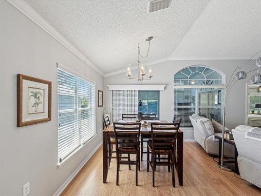 Chandelier, Dining room, Interior, Wood Texture Flooring