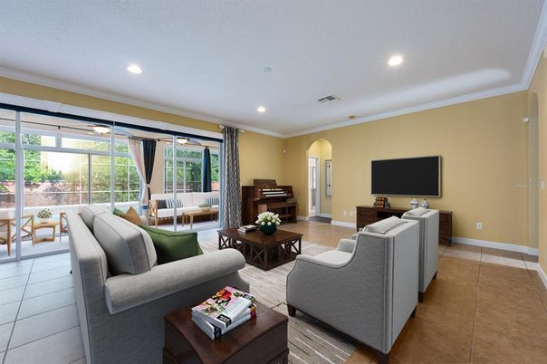 Interior, Living room, Piano, Recessed Lighting