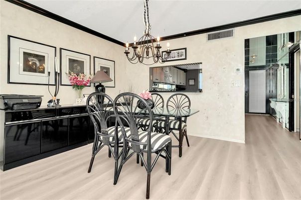 Chandelier, Dining room, Interior, Wood Texture Flooring
