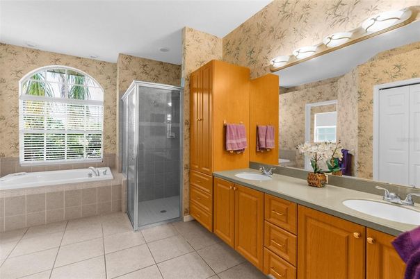Bathroom, Dual Sink Vanities, Glass Shower, Interior