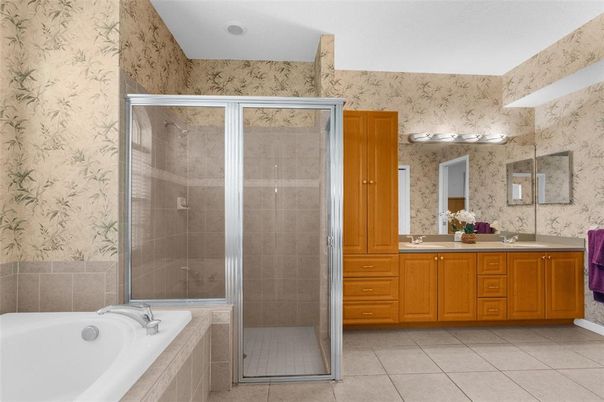 Bathroom, Dual Sink Vanities, Glass Shower, Interior