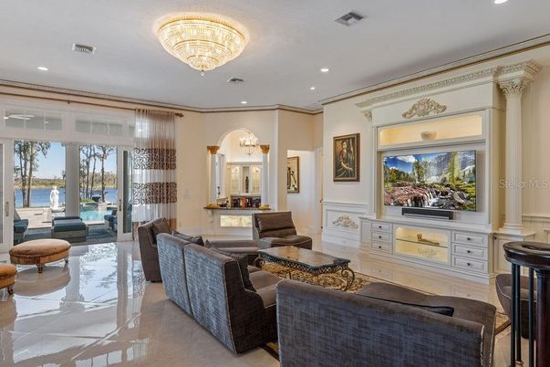 Chandelier, Interior, Living room, Recessed Lighting, Water