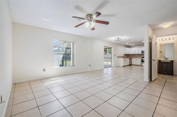 Empty room, Interior, Kitchen, Recessed Lighting