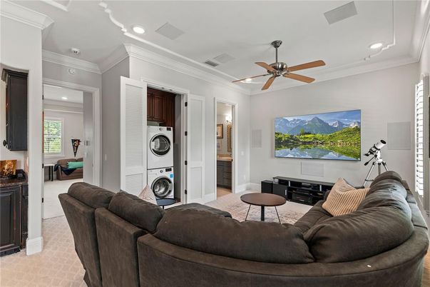 Interior, Living room, Recessed Lighting, Utility Closets, Washer