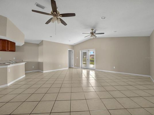 Empty room, Interior, Kitchen, Recessed Lighting
